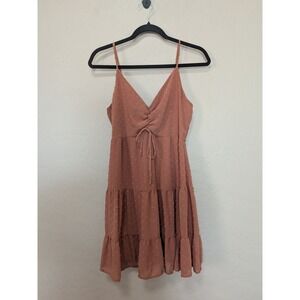 Altar'd State Terracotta Swiss Dot Tiered Cami Mini Dress Sz S Cottagecore Boho